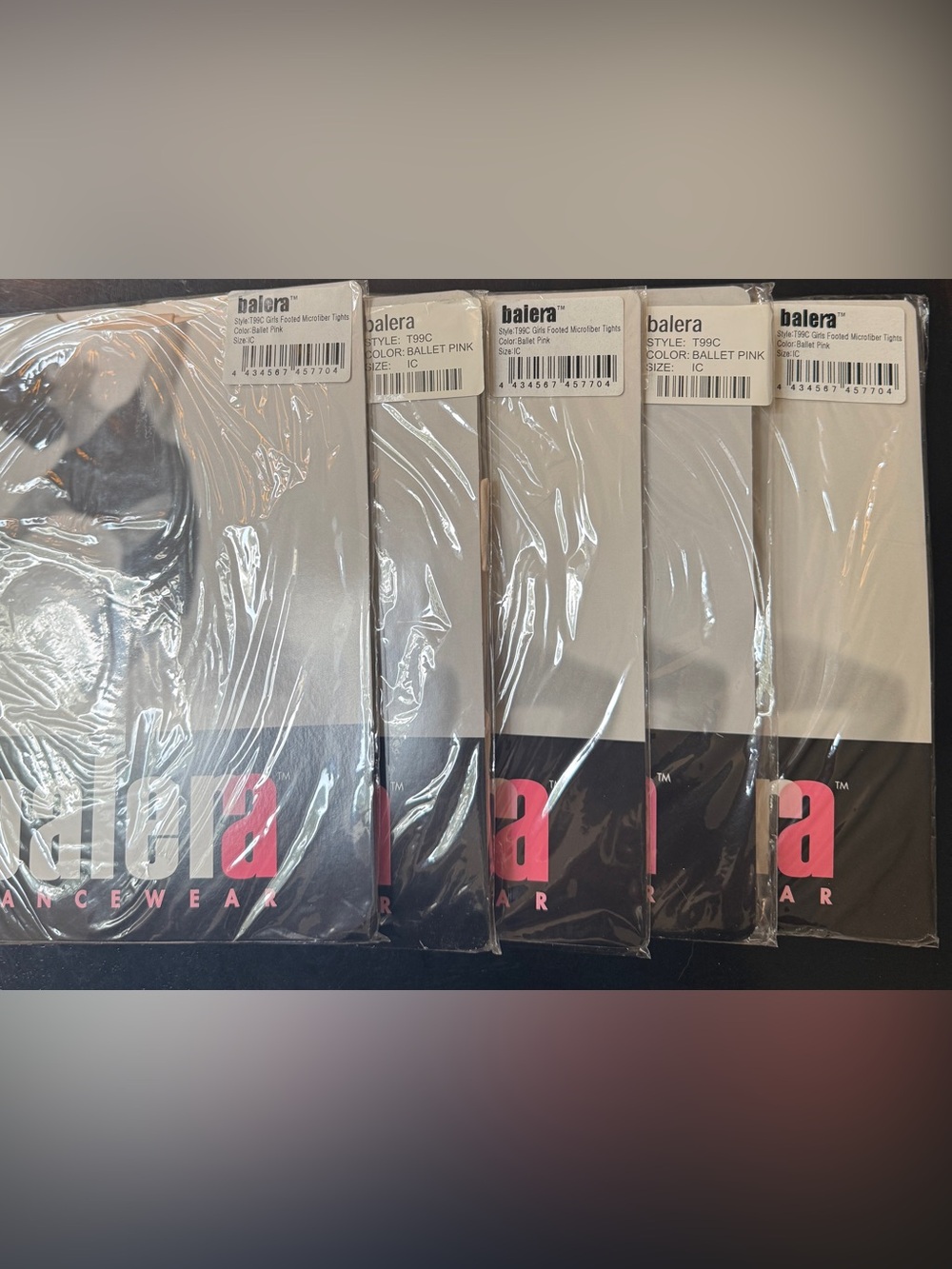 5 Pair Balera Ballet Pink Footed Tights -IC